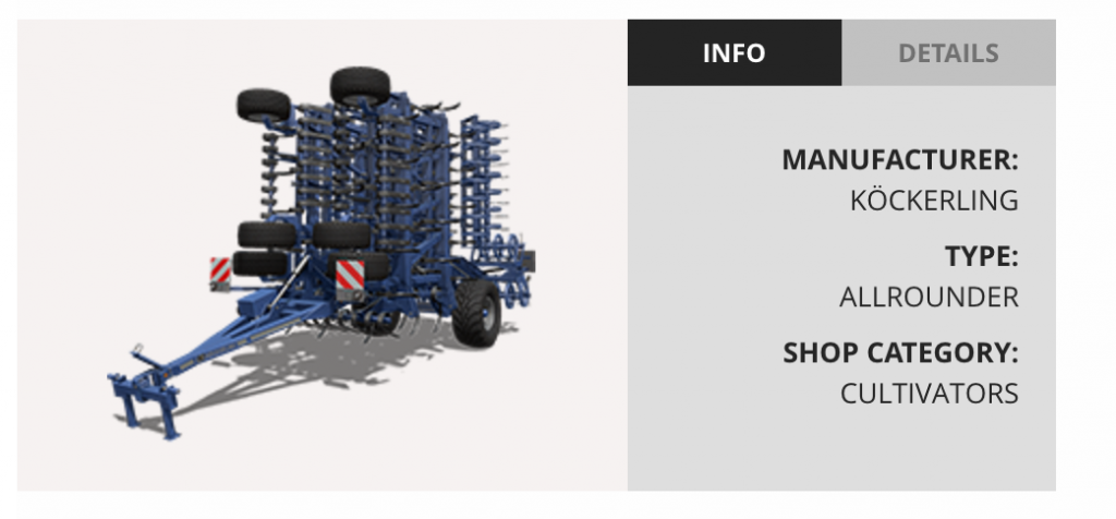 The List of Equipments in Farming Simulator 17 (details) - LS2017