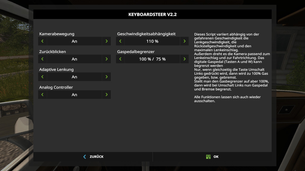 Keyboard Steer 2.2.0.0 for LS17 - Simulator 2022 mod, LS 2022 mod / FS 22