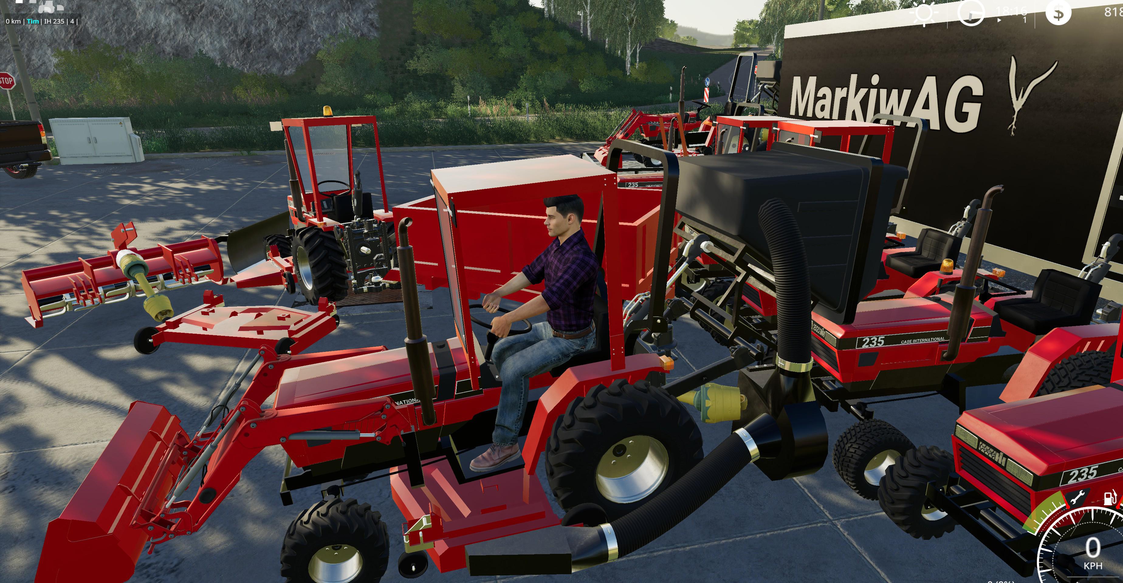 Case Ih 235 Lawn Tractor And Car Hauler Mod Pack V20 For Ls19