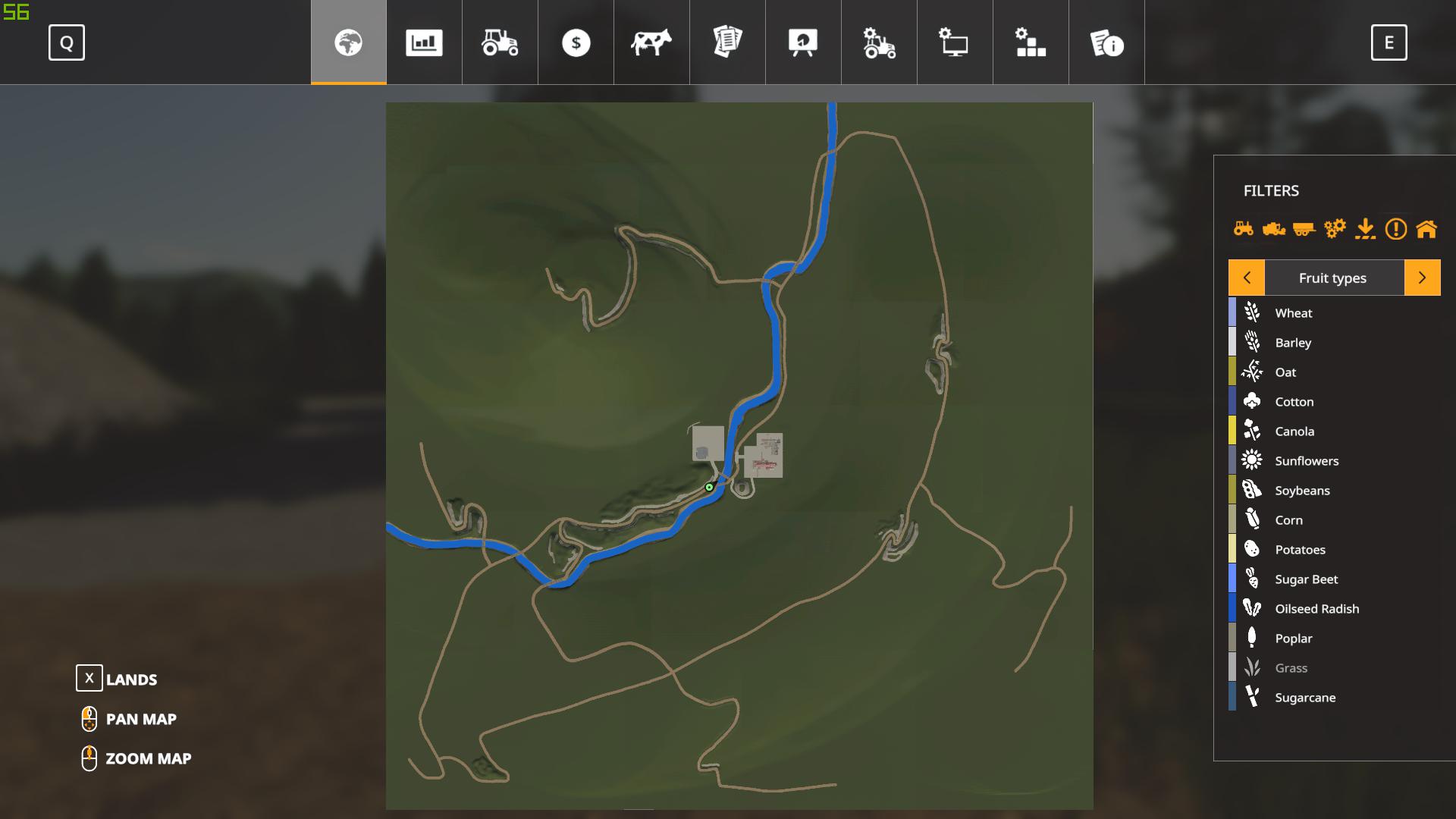 Farming simulator 22 плоская карта