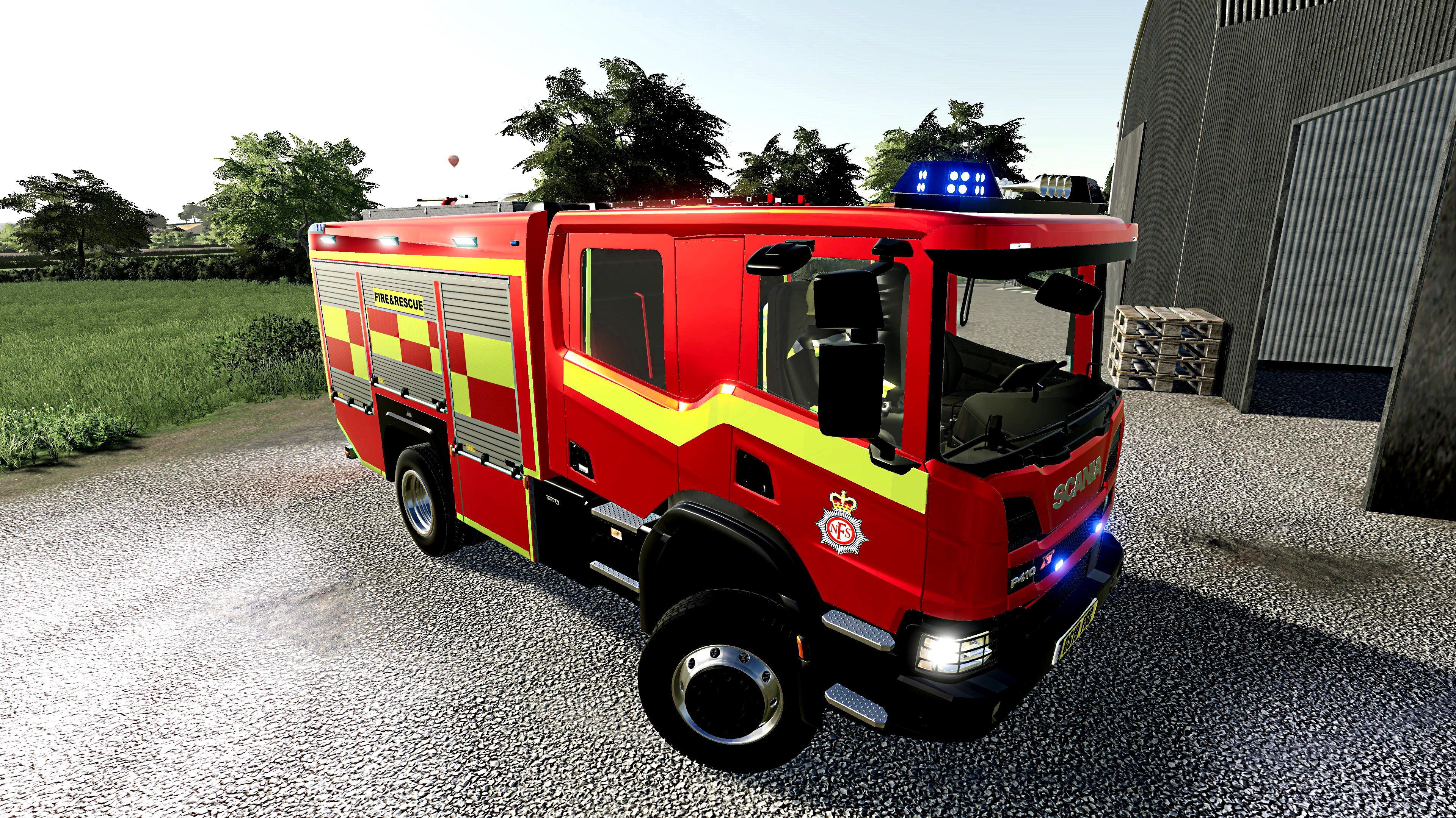 Scania Uk Fire Engine V10 Car Farming Simulator 2022 Mod Ls 2022