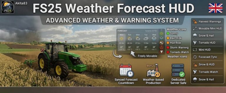 LS 25 Weather Forecast HUD v1.0.0.0 - Farming Simulator 2025 mod, LS ...